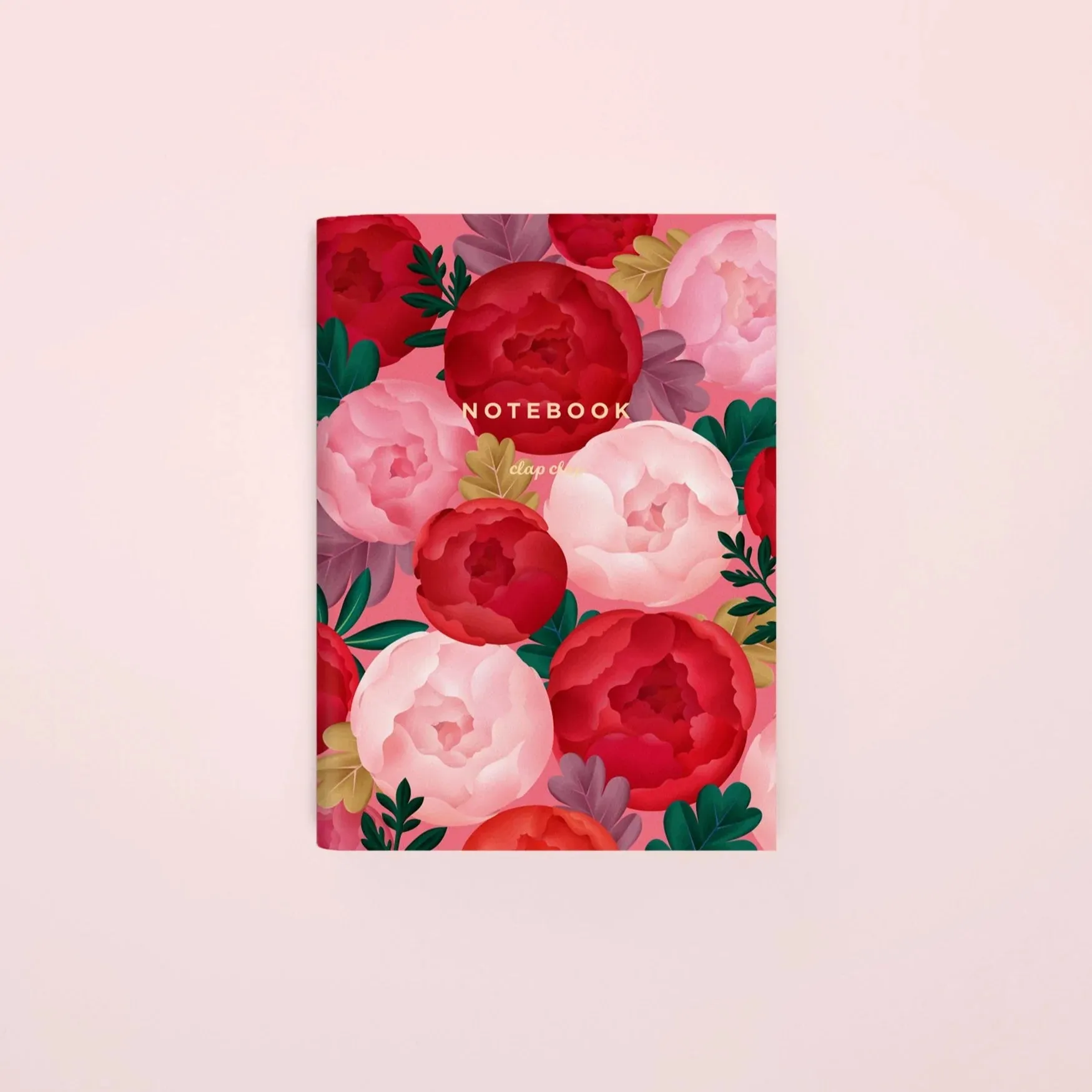 Clap Clap Peony Pocket Notebook - Blank