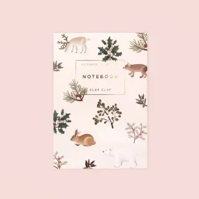 Clap Clap Wild Animals Notebook in Cream - Lined