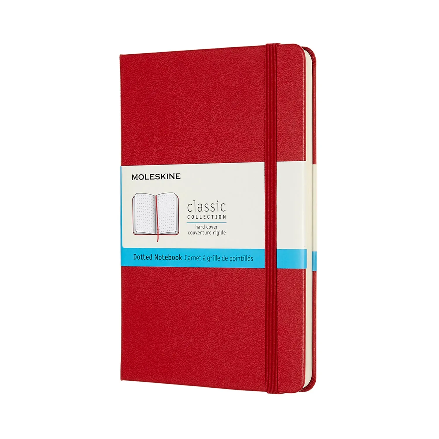 Classic Notebook, Hard Cover, Large, Dotted, Scarlet Red