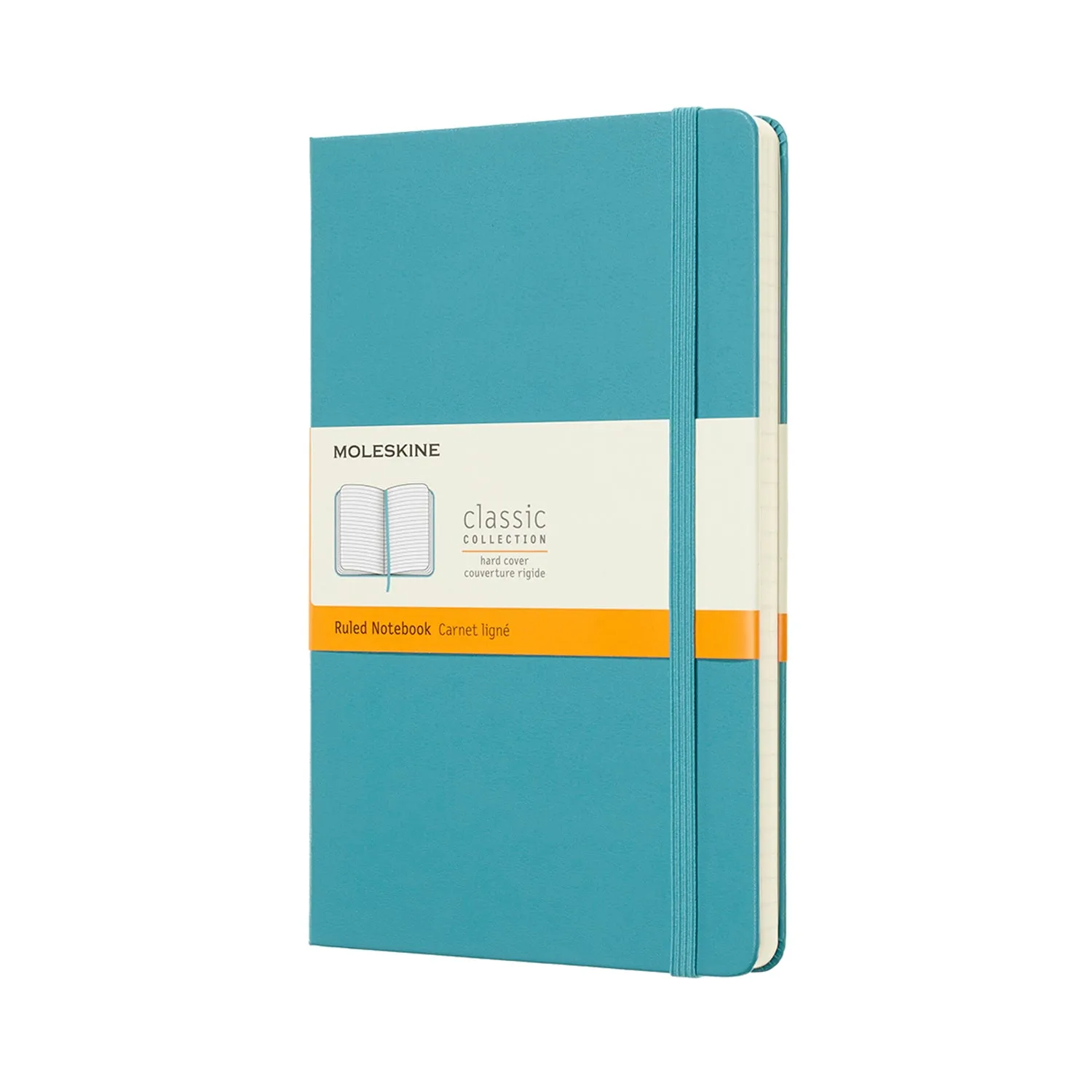 Classic Notebook, Hard Cover, Large, Lined, Reef Blue