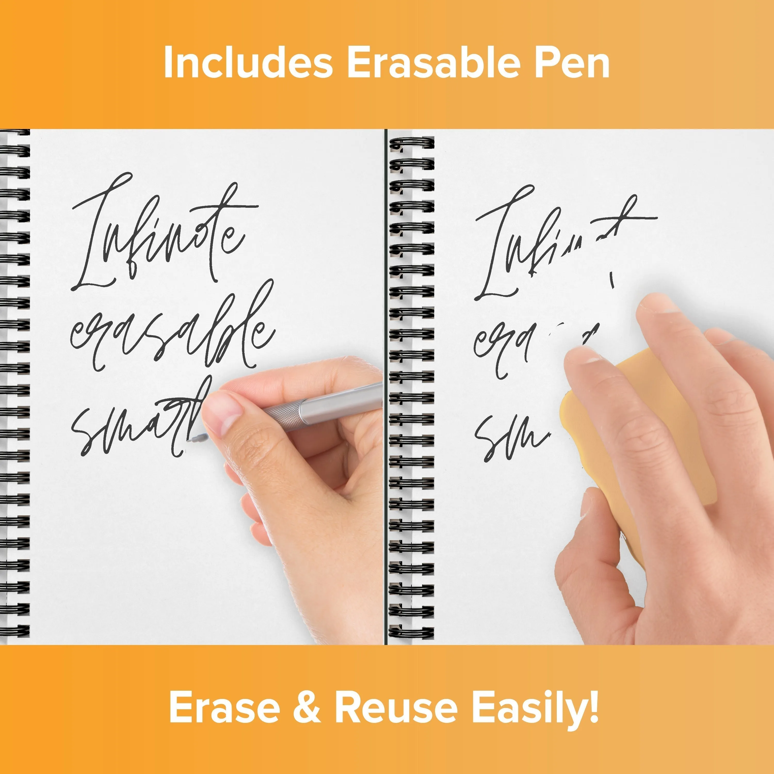 Classic White Reusable Smart Notebook : Sustainable Note-Taking Solution 📓💚