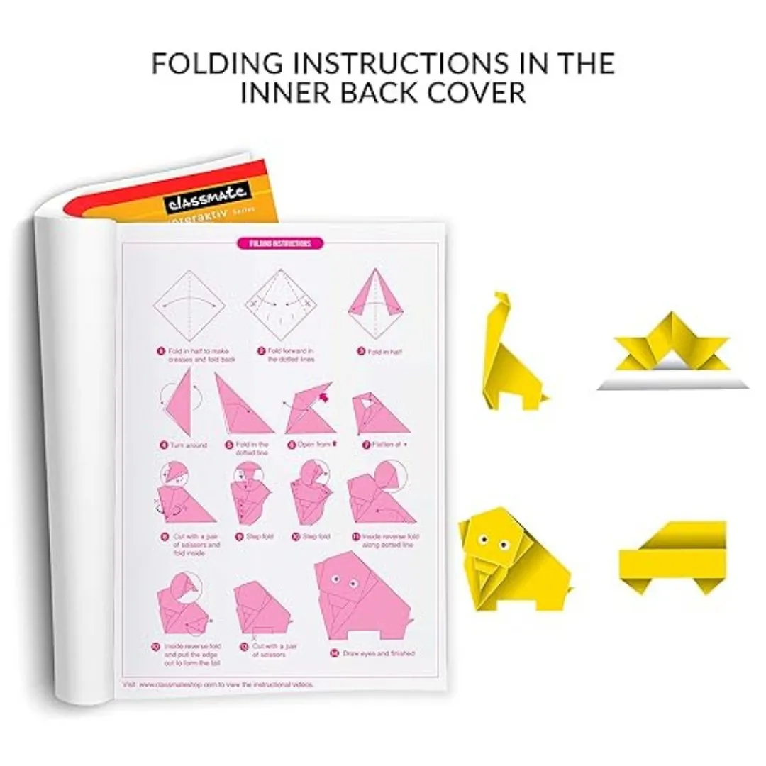 Classmate 2 Origami Sheets Unruled Notebooks (168 Pages)