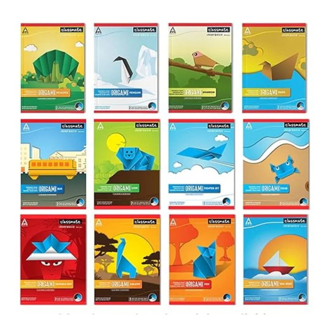 Classmate 2 Origami Sheets Unruled Notebooks (168 Pages)