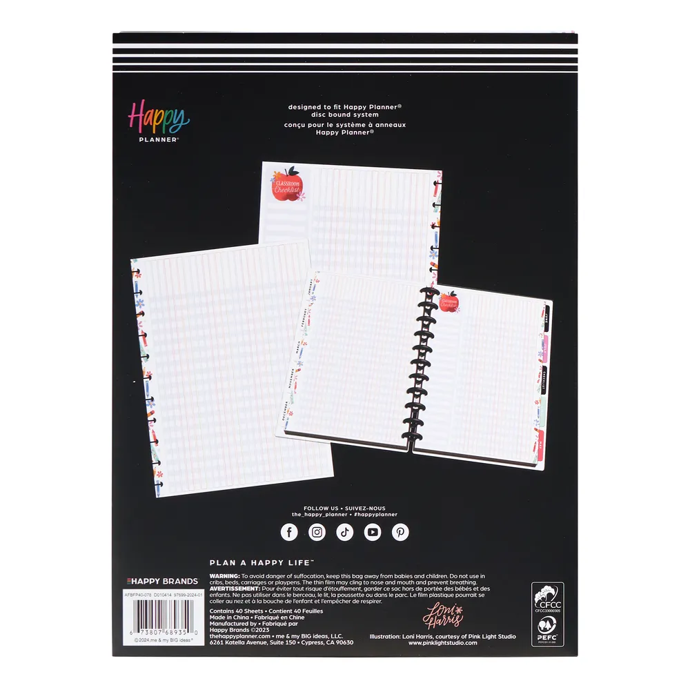 Classroom Brights Teacher - Teacher Checklist Big Filler Paper - 40 Sheets