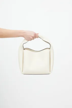 Cream Leather Bucket Bag