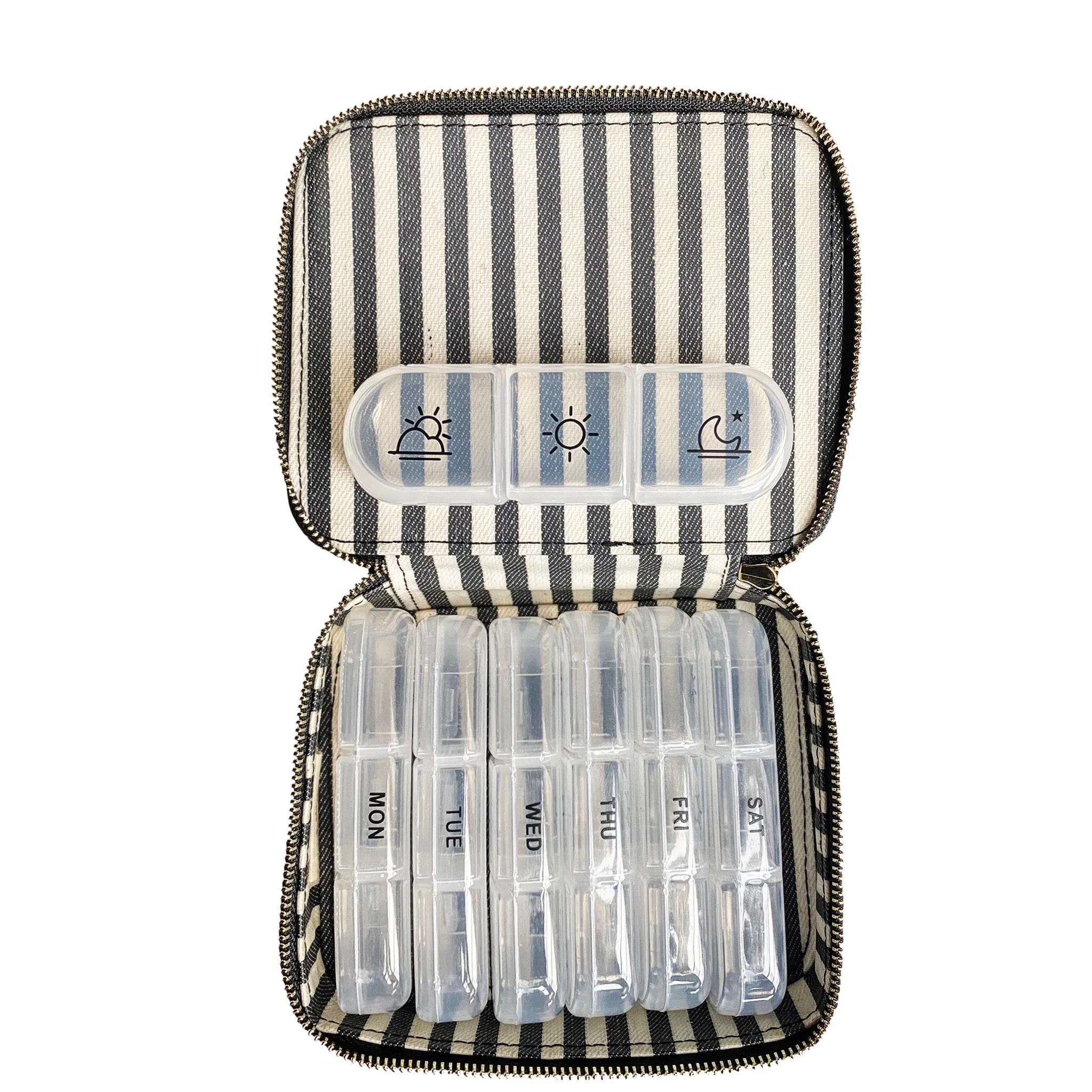 CUSTOM Large Pill Travel Case with Individual Daily Pill Organizer