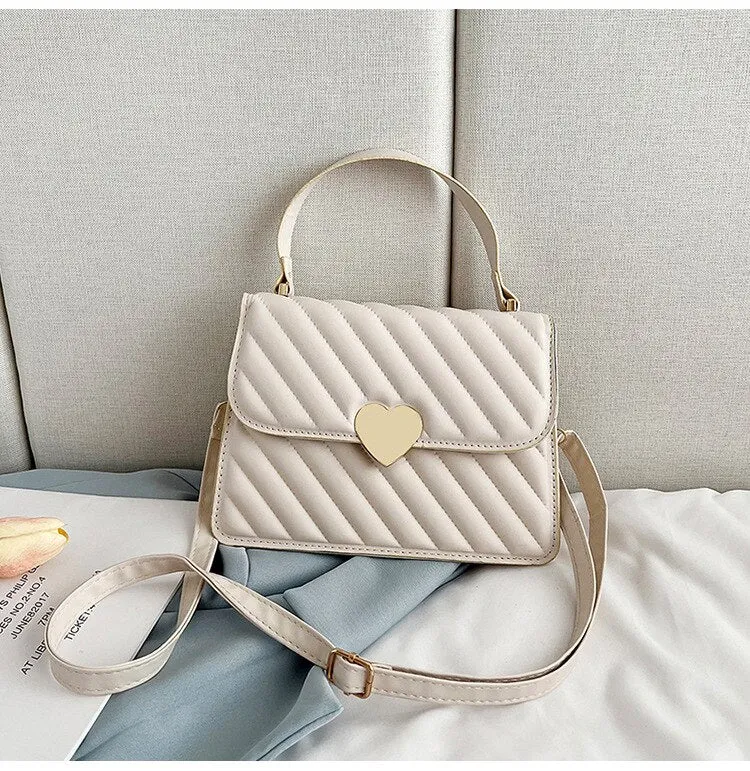 Darianrojas Embroidery Thread Quilted Crossbody Bag for Women Luxury Designer PU Leather Tote Bags Lady Retro Shoulder Handbag