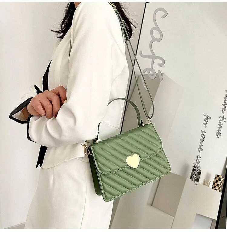 Darianrojas Embroidery Thread Quilted Crossbody Bag for Women Luxury Designer PU Leather Tote Bags Lady Retro Shoulder Handbag