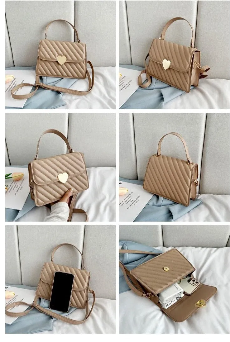 Darianrojas Embroidery Thread Quilted Crossbody Bag for Women Luxury Designer PU Leather Tote Bags Lady Retro Shoulder Handbag