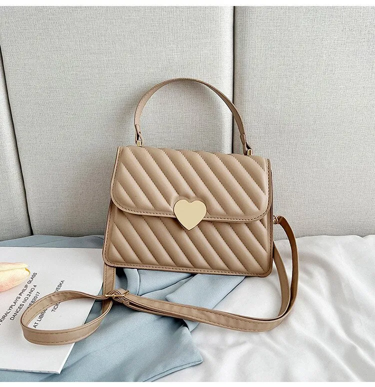 Darianrojas Embroidery Thread Quilted Crossbody Bag for Women Luxury Designer PU Leather Tote Bags Lady Retro Shoulder Handbag