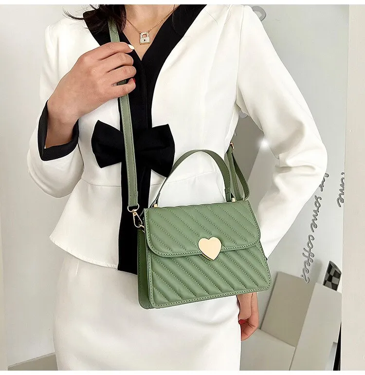 Darianrojas Embroidery Thread Quilted Crossbody Bag for Women Luxury Designer PU Leather Tote Bags Lady Retro Shoulder Handbag