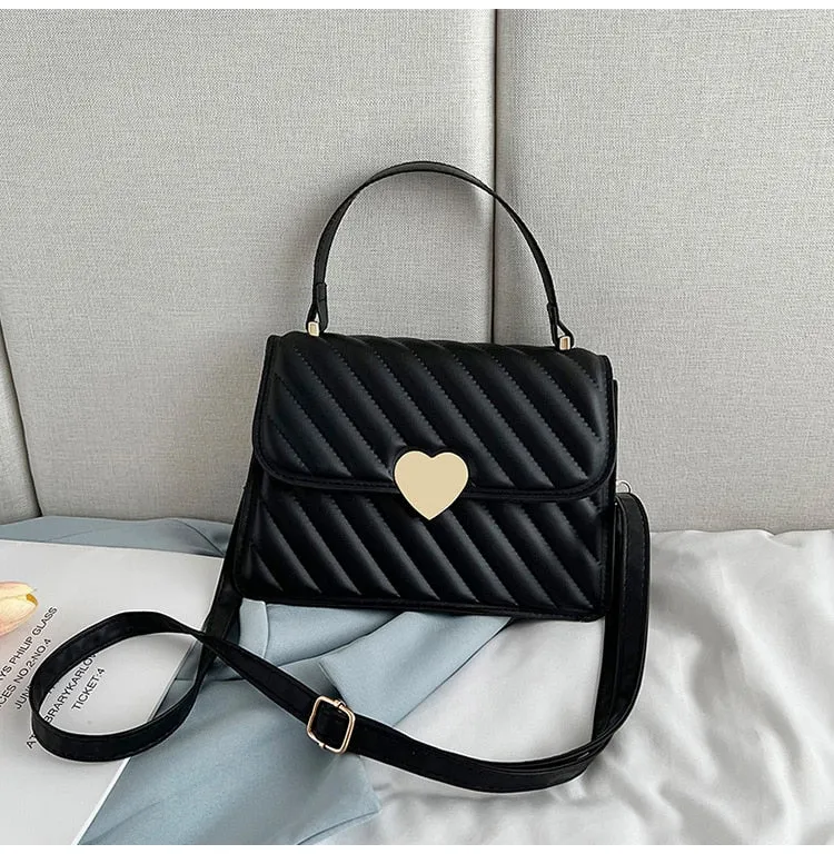 Darianrojas Embroidery Thread Quilted Crossbody Bag for Women Luxury Designer PU Leather Tote Bags Lady Retro Shoulder Handbag