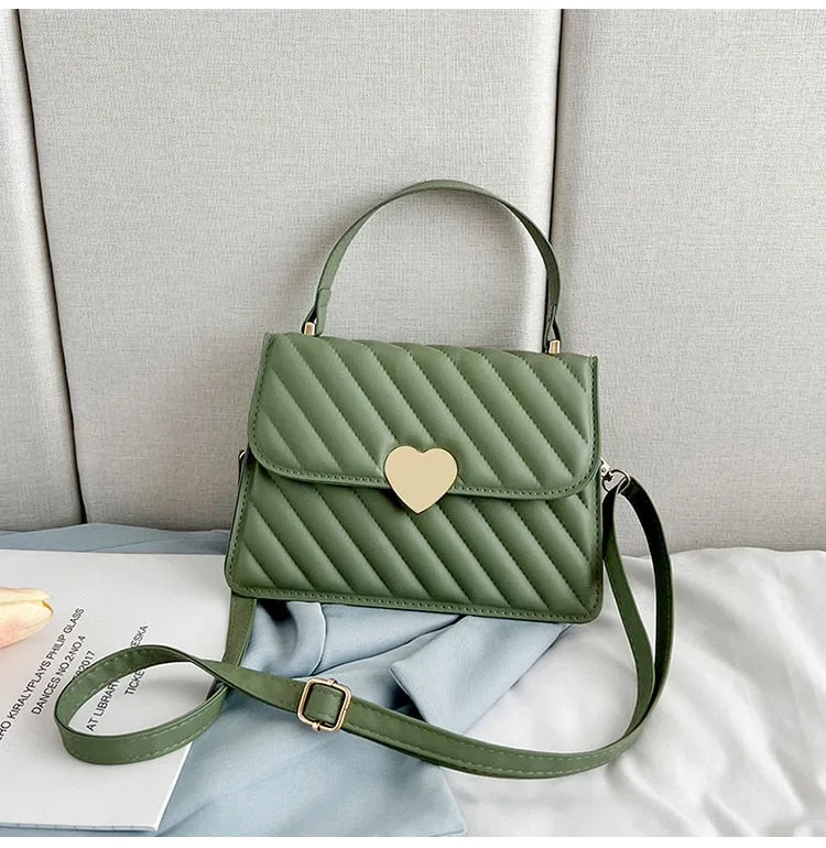 Darianrojas Embroidery Thread Quilted Crossbody Bag for Women Luxury Designer PU Leather Tote Bags Lady Retro Shoulder Handbag