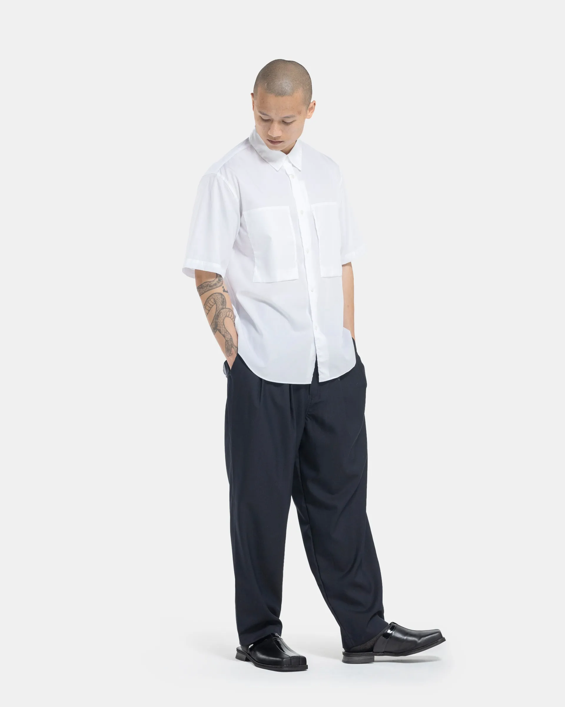 Double Pocket Shirt in White