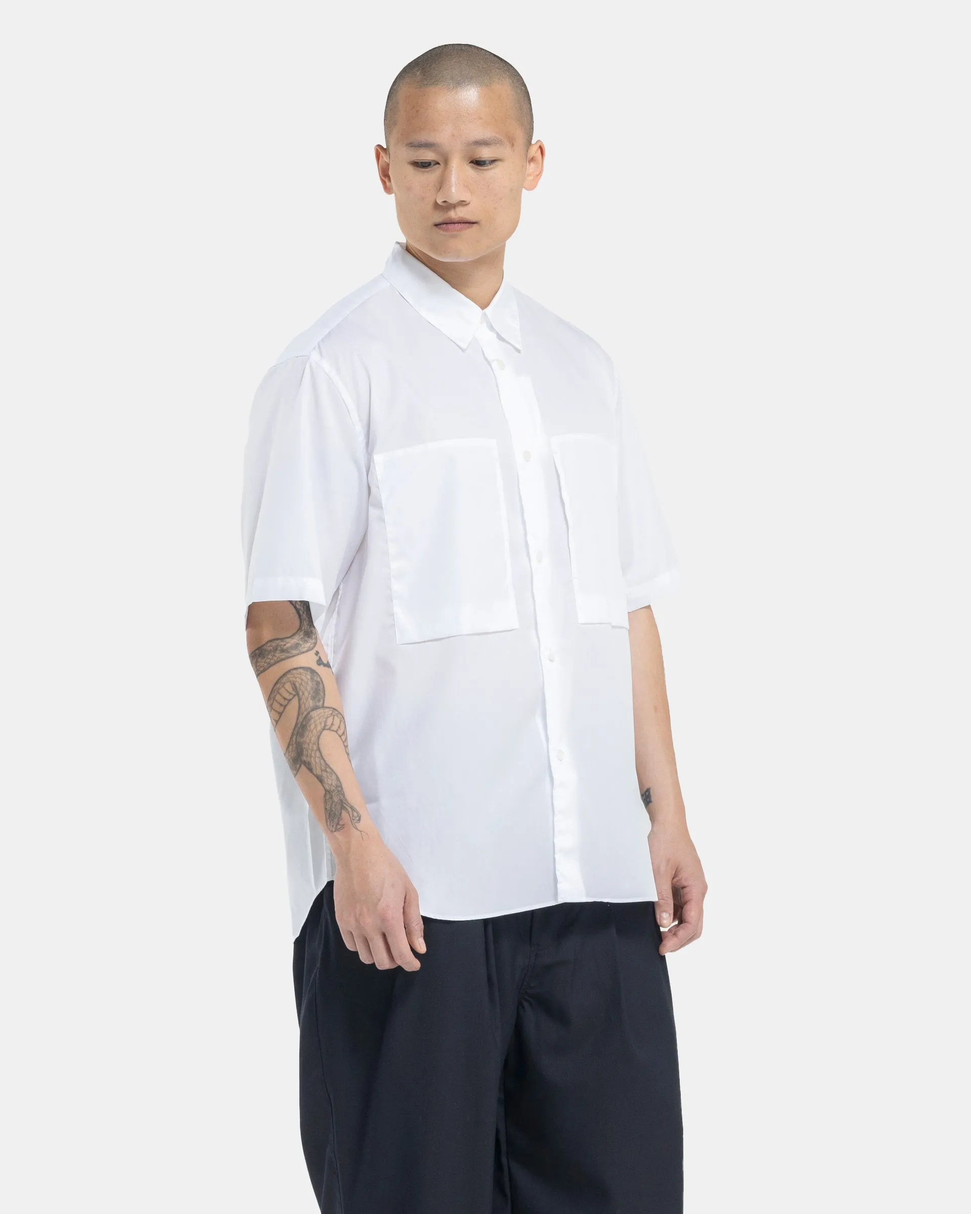 Double Pocket Shirt in White