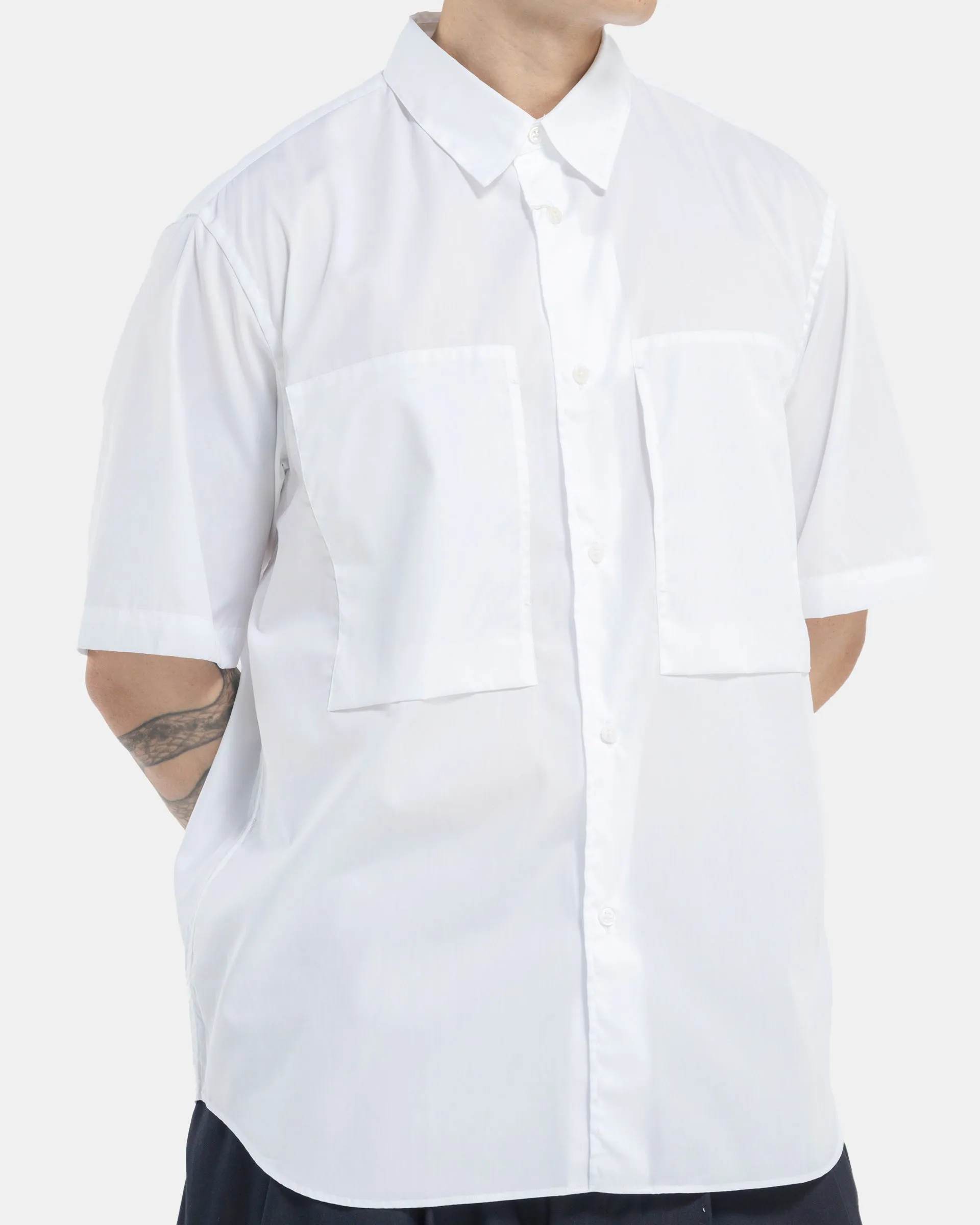 Double Pocket Shirt in White