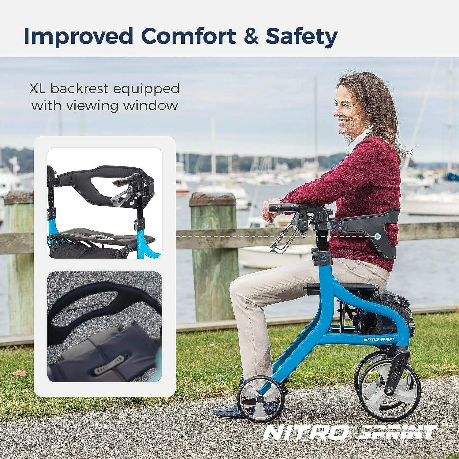 Drive Medical Nitro Sprint Rollator Rolling Walker