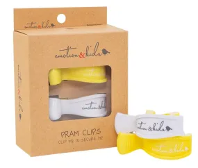 Emotion and Kids - Pram Pegs (2set) - Yellow/White