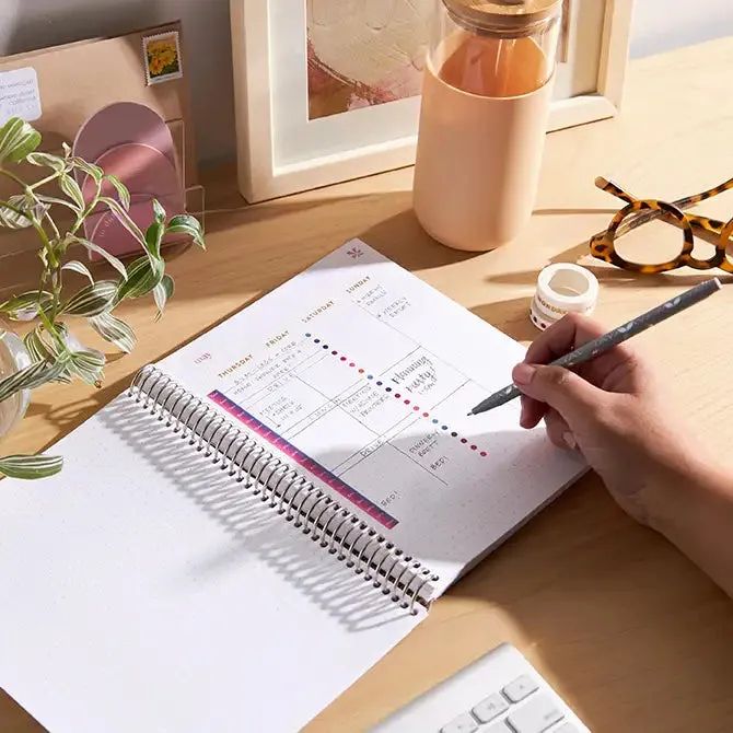 Erin Condren EttaVee Finger Painted Florals Notebook - Lined
