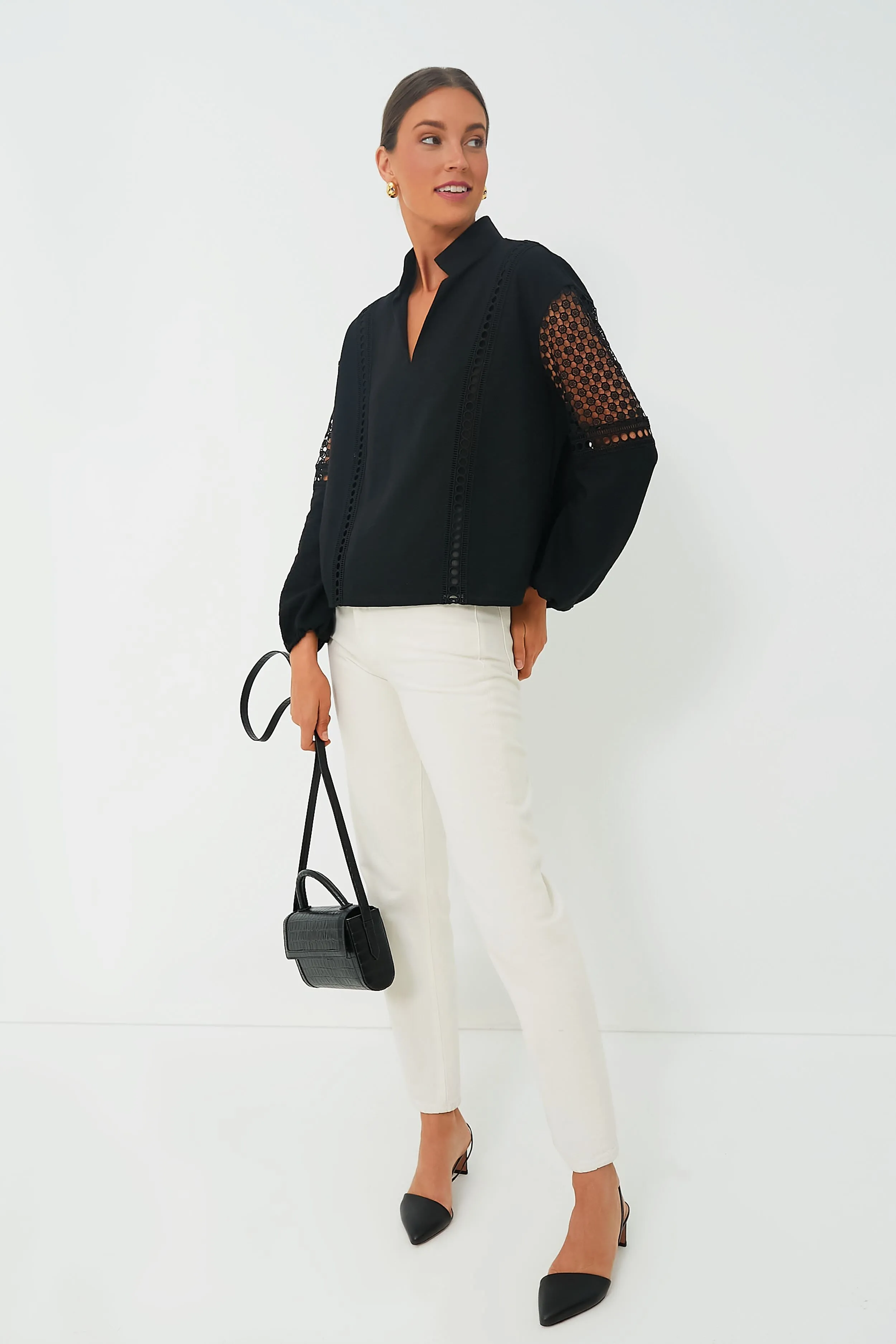Exclusive Black Croc Crossbody