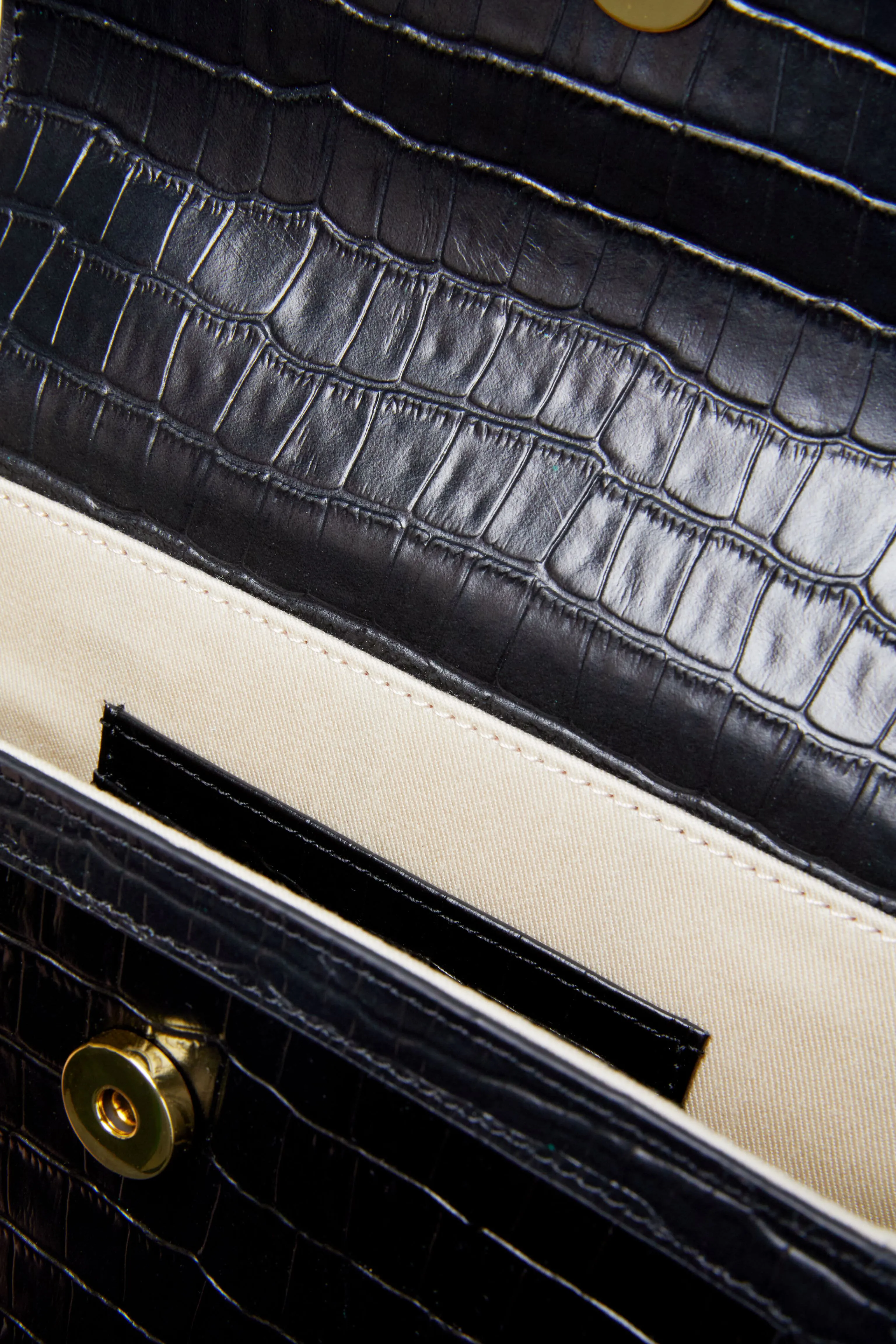 Exclusive Black Croc Crossbody