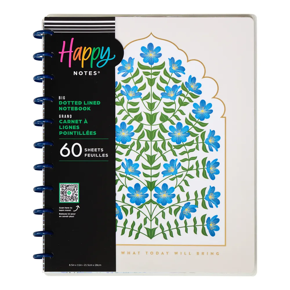 Exotic Borders - Dotted Lined Big Notebook - 60 Sheets