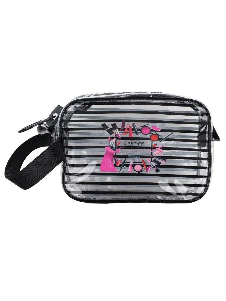 FabSeasons Black Transparent Handy Toiletry, Travel, Makeup Pouch