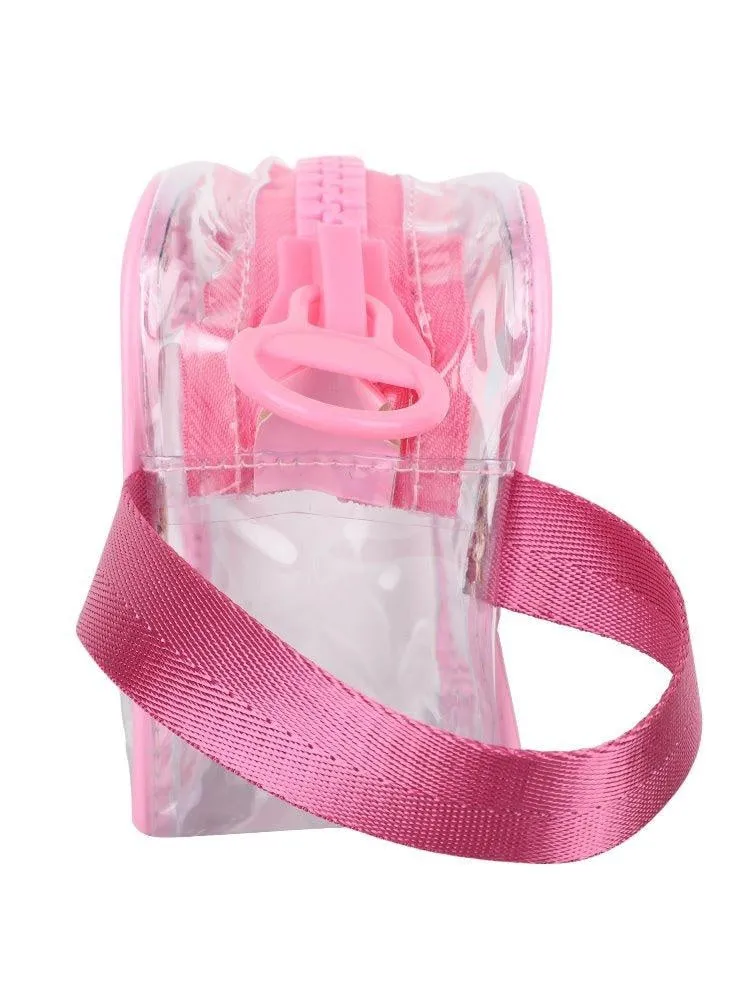 FabSeasons Pink Transparent Handy Toiletry, Travel, Makeup Pouch