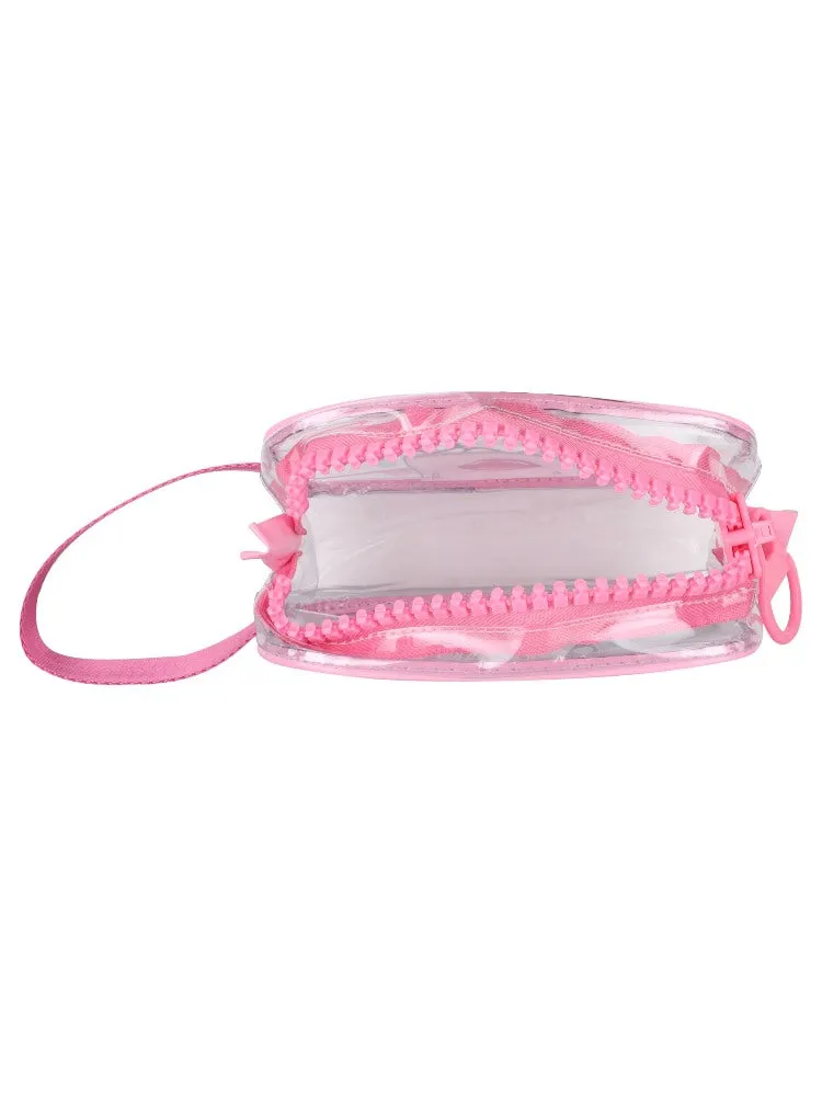 FabSeasons Pink Transparent Handy Toiletry, Travel, Makeup Pouch