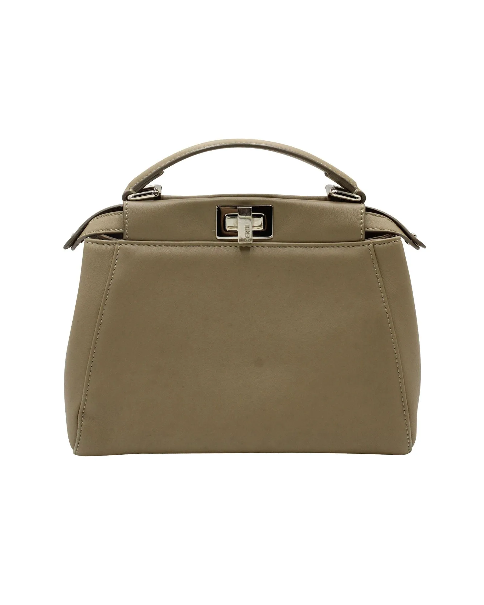 Fendi Peekaboo Mini Bag in Taupe Leather