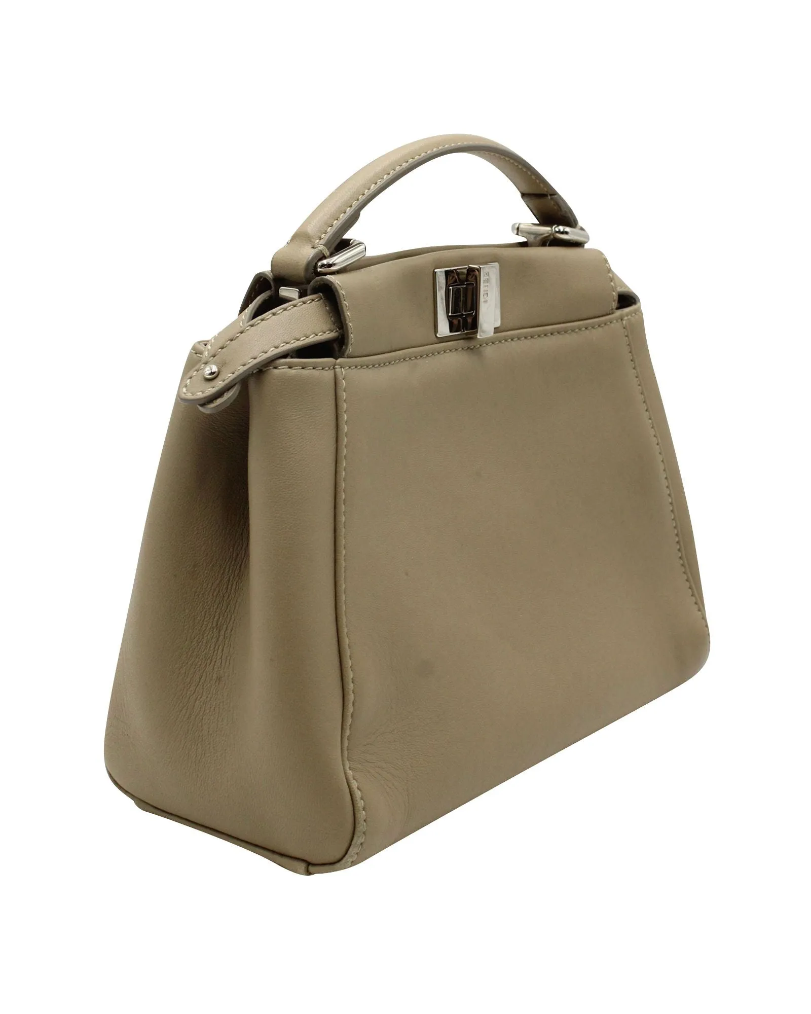 Fendi Peekaboo Mini Bag in Taupe Leather