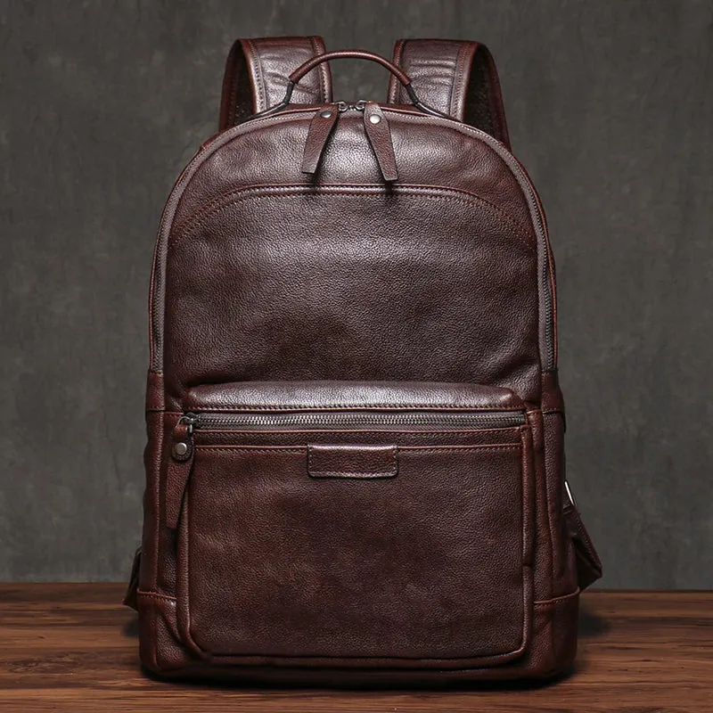 Genuine Leather Travel Backpack or Computer Bag For 16 Inch Laptop