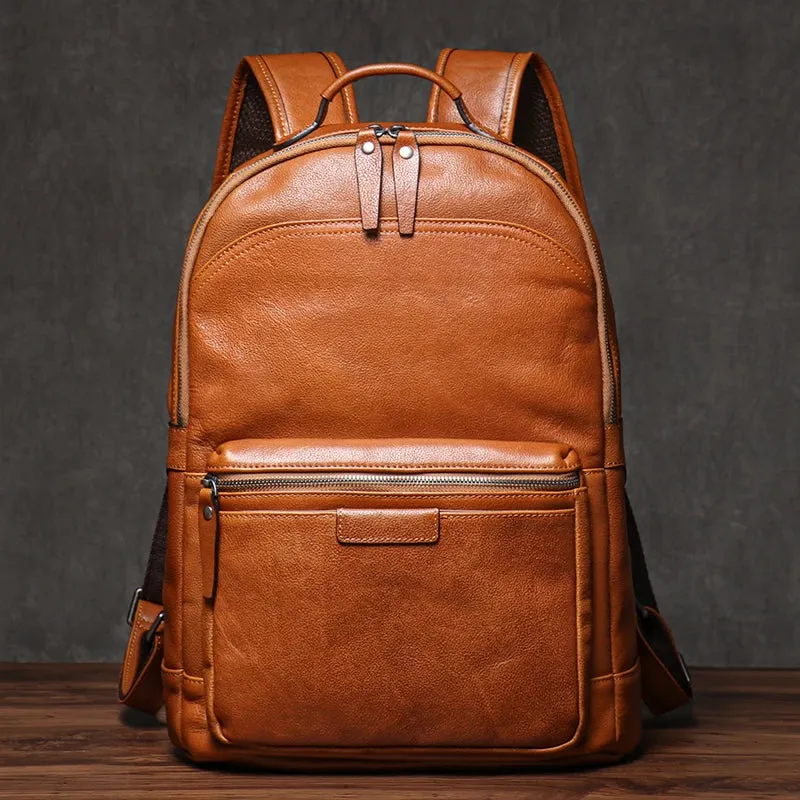 Genuine Leather Travel Backpack or Computer Bag For 16 Inch Laptop