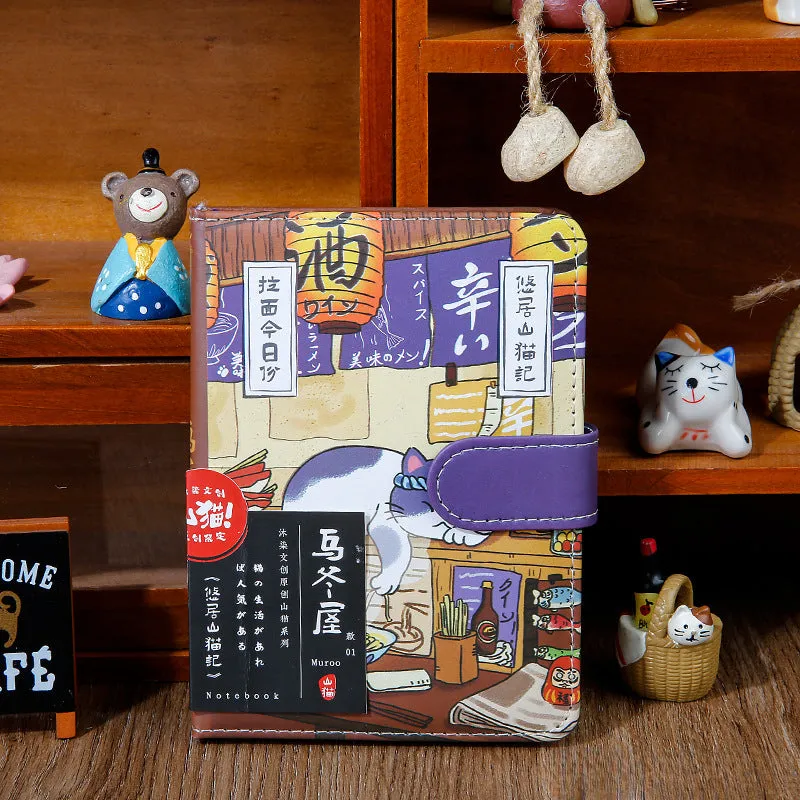 Gohobi Japanese Cat Magnetic Notebook, Monthly Planner, Study Notebook, Pocket Diary
