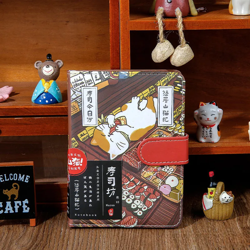 Gohobi Japanese Cat Magnetic Notebook, Monthly Planner, Study Notebook, Pocket Diary