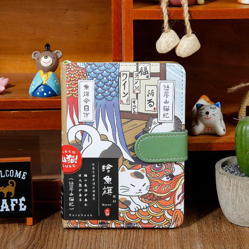 Gohobi Japanese Cat Magnetic Notebook, Monthly Planner, Study Notebook, Pocket Diary