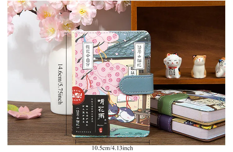 Gohobi Japanese Cat Magnetic Notebook, Monthly Planner, Study Notebook, Pocket Diary