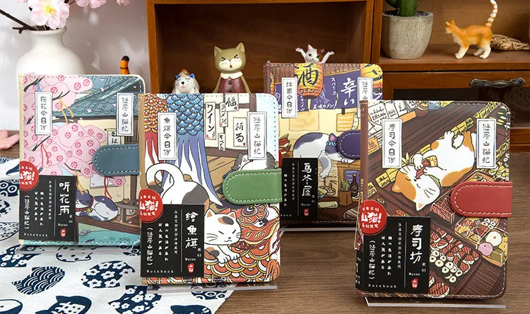 Gohobi Japanese Cat Magnetic Notebook, Monthly Planner, Study Notebook, Pocket Diary