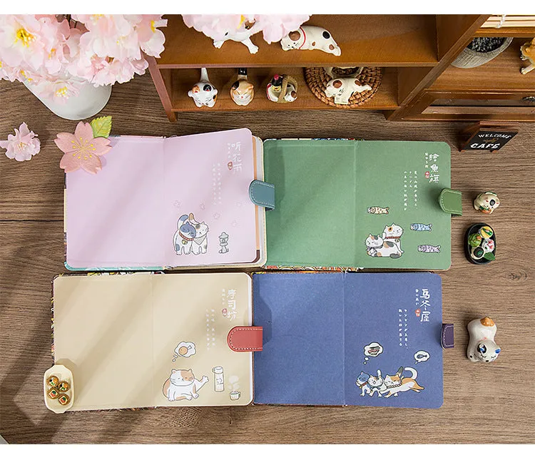 Gohobi Japanese Cat Magnetic Notebook, Monthly Planner, Study Notebook, Pocket Diary