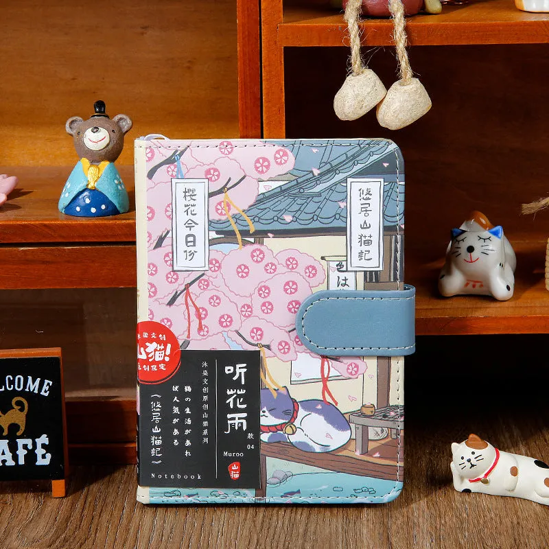 Gohobi Japanese Cat Magnetic Notebook, Monthly Planner, Study Notebook, Pocket Diary