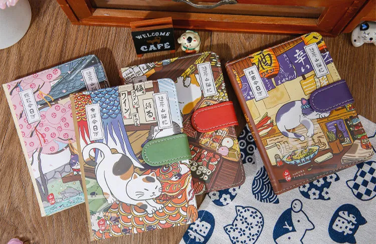 Gohobi Japanese Cat Magnetic Notebook, Monthly Planner, Study Notebook, Pocket Diary