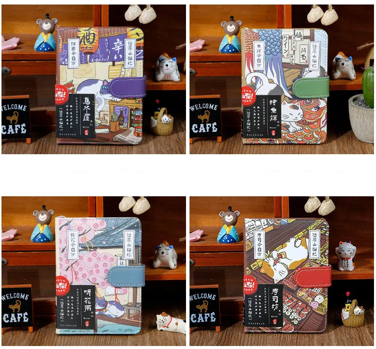 Gohobi Japanese Cat Magnetic Notebook, Monthly Planner, Study Notebook, Pocket Diary