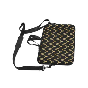Gold Chain Pattern Classic Laptop Sleeve w/Strap