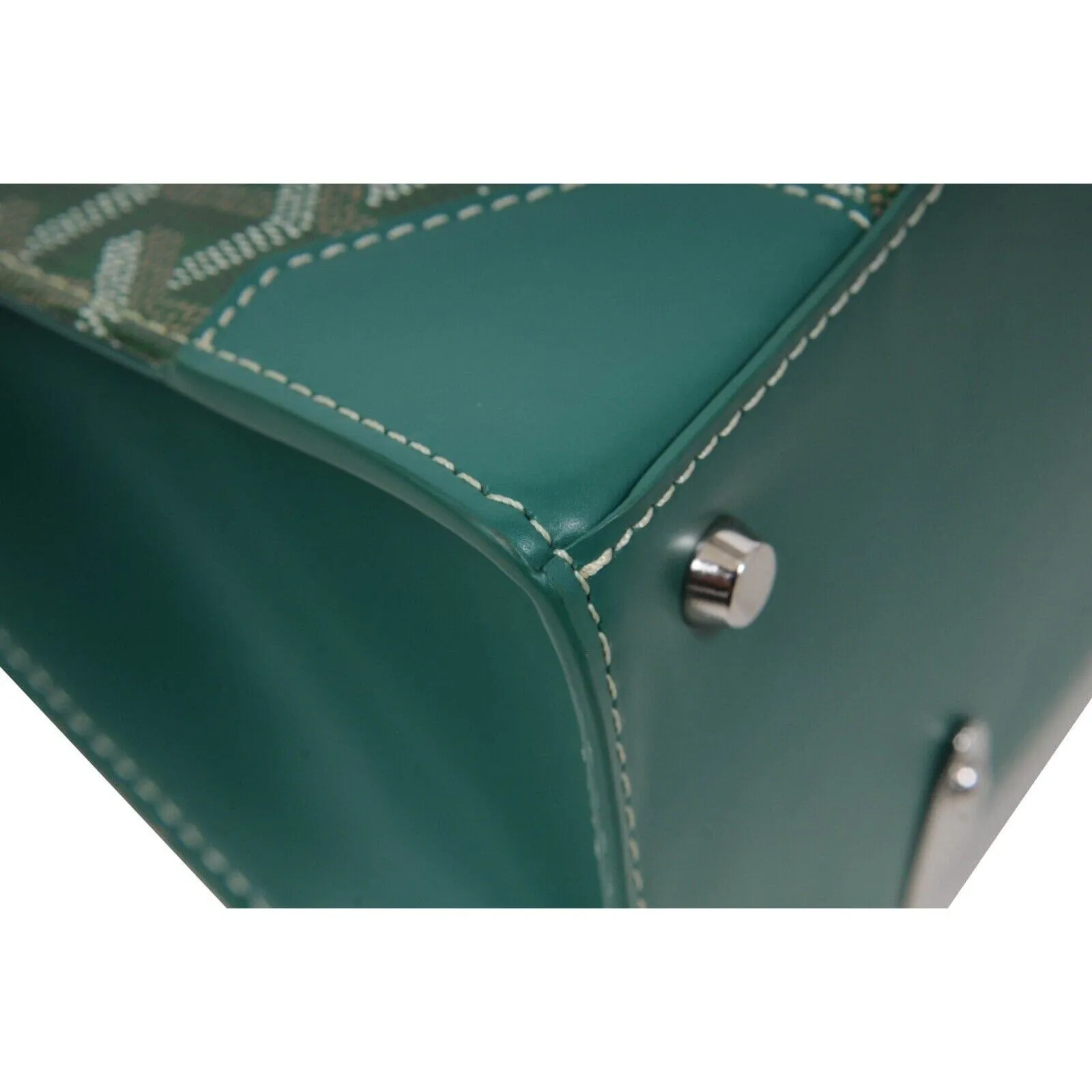 Green Leather Wood Slats Saigon PM Crossbody Top Handle Bag Purse