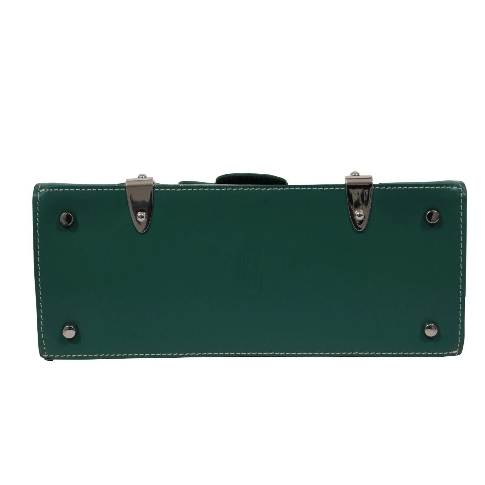 Green Leather Wood Slats Saigon PM Crossbody Top Handle Bag Purse
