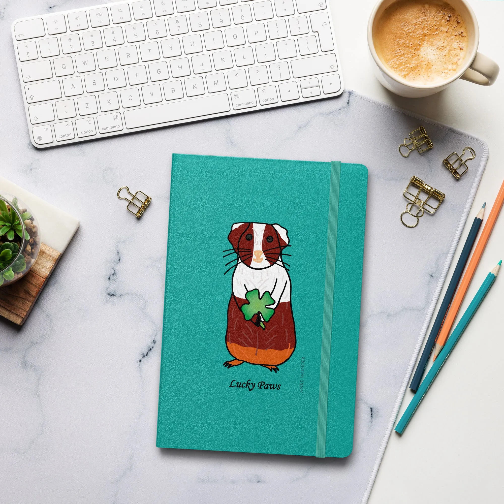 Guinea Pig Shamrock Notebook: Lucky Paws