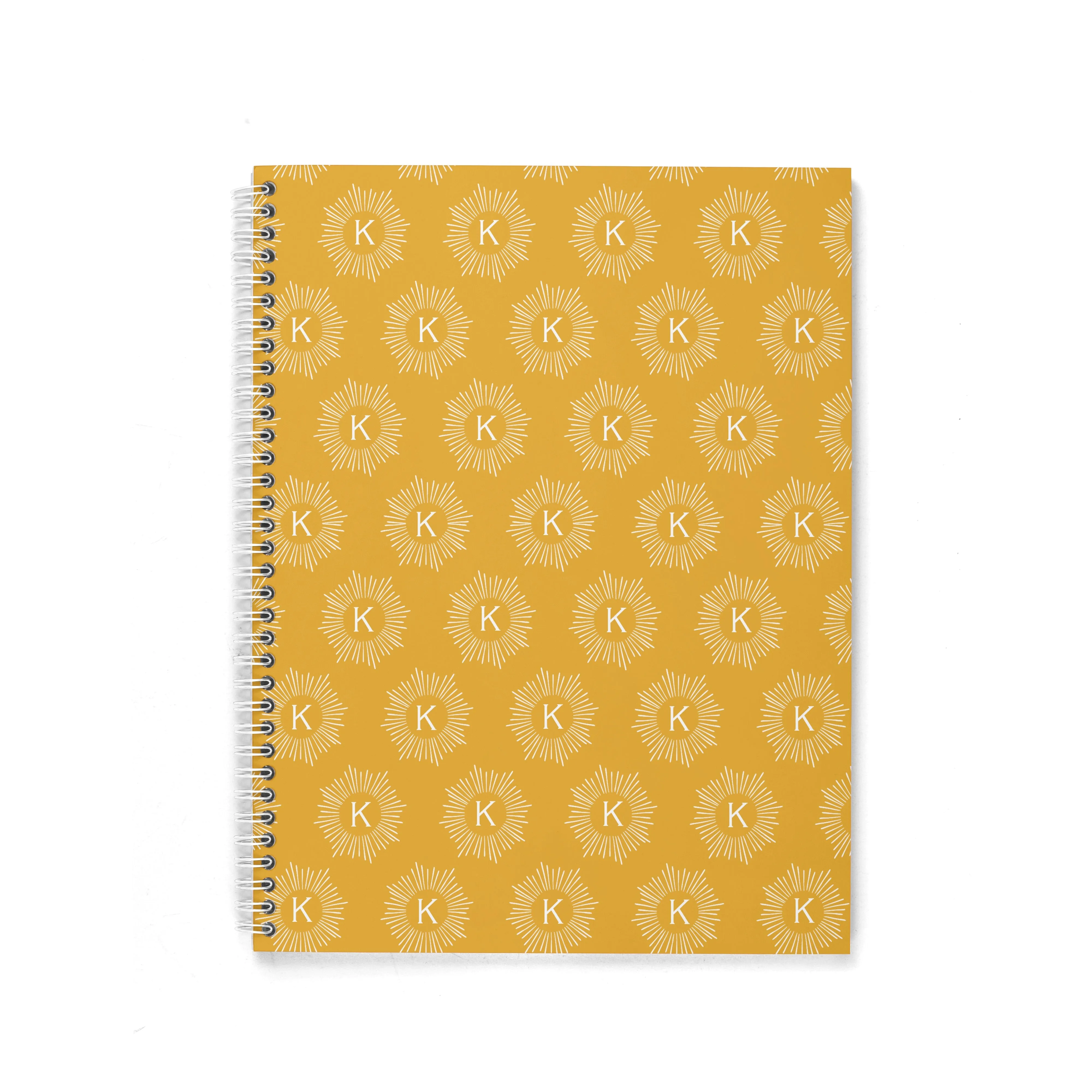 H3 X HB SUNBURST MONOGRAM PERSONALIZED SPIRAL NOTEBOOK