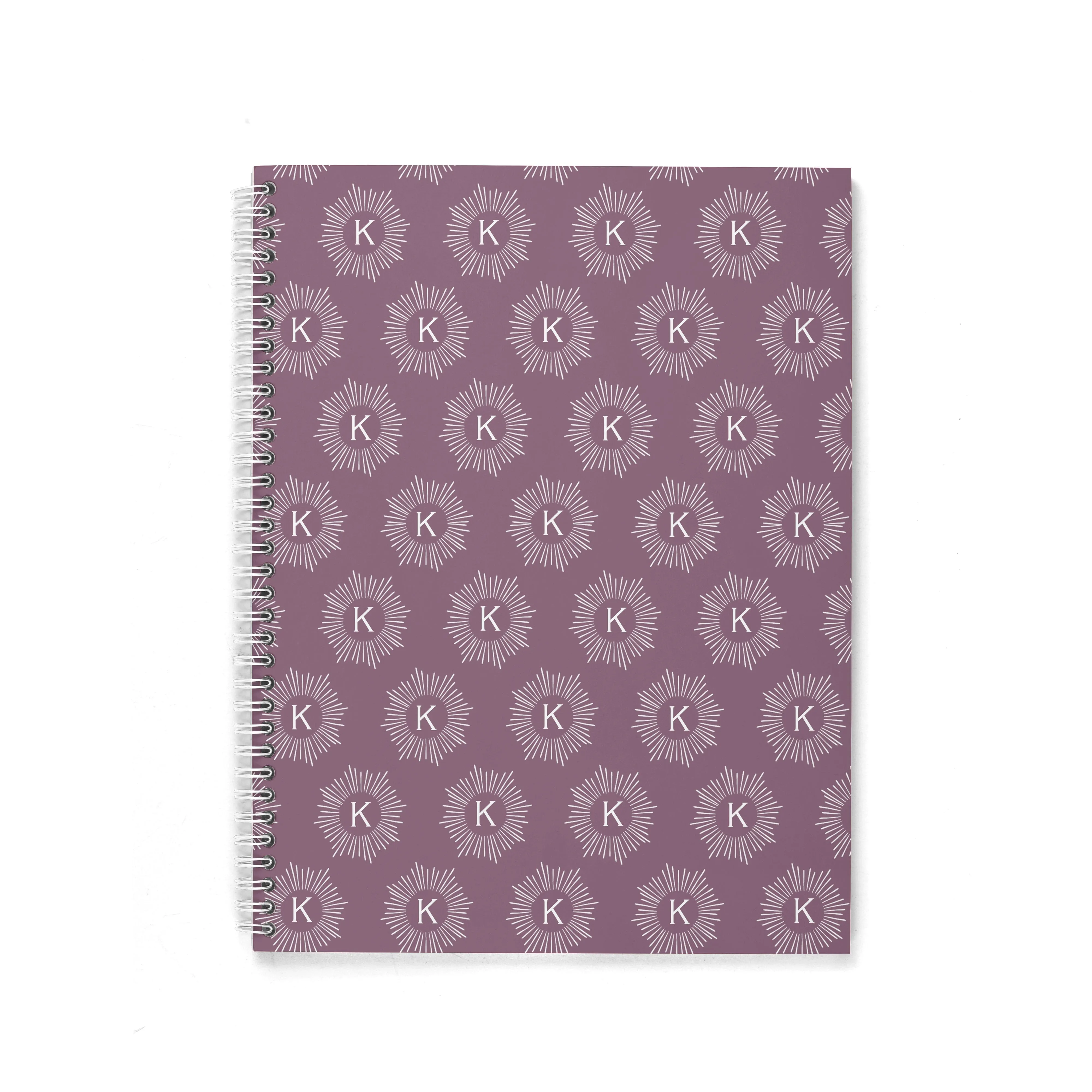 H3 X HB SUNBURST MONOGRAM PERSONALIZED SPIRAL NOTEBOOK