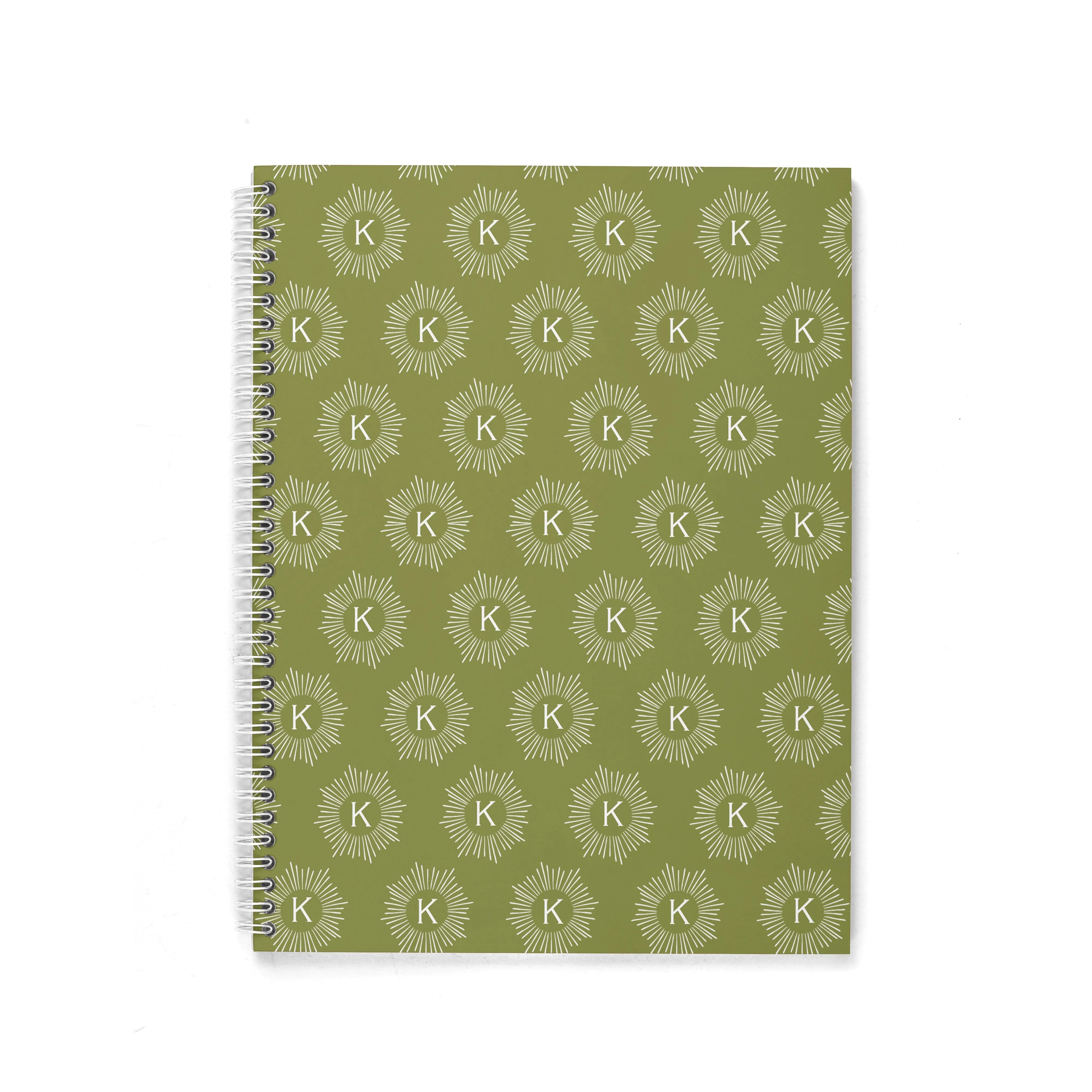 H3 X HB SUNBURST MONOGRAM PERSONALIZED SPIRAL NOTEBOOK