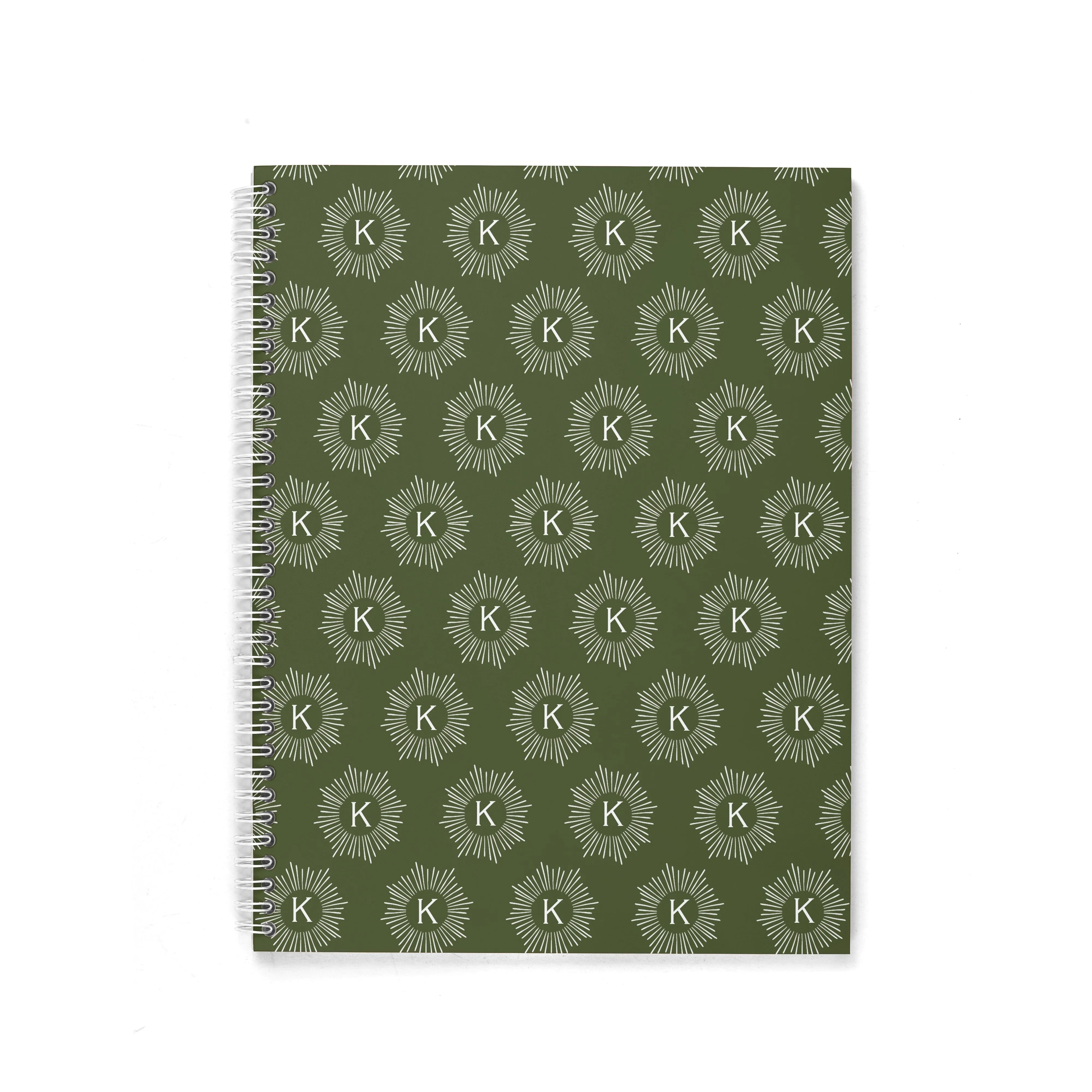 H3 X HB SUNBURST MONOGRAM PERSONALIZED SPIRAL NOTEBOOK